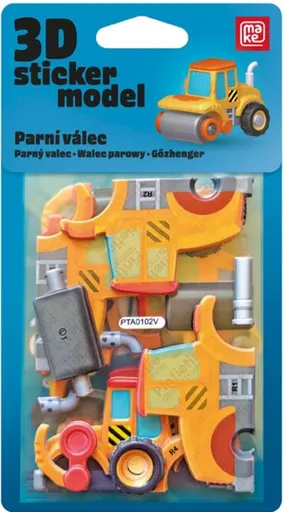 3D Sticker Model Stavební stroje Parní válec - MAKE