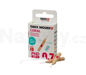 Tandex Woodi 0,7 Coral mezizubní kartáček 6 ks