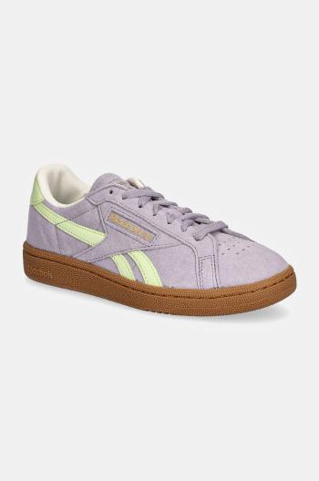 Semišové sneakers boty Reebok Classic Club C Grounds Uk fialová barva, 100207963