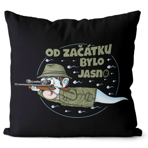 Polštář Myslivecká spermie (Velikost: 40 x 40 cm)