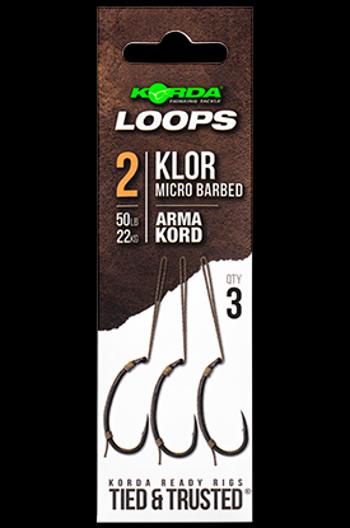 Korda hotové montáže loop rigs klor - háček 2 nosnost 50 lb