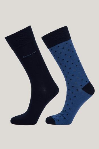 PONOŽKY GANT DOT AND SOLID SOCKS 2-PACK VINTAGE BLUE