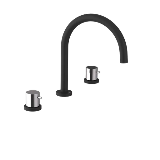 SAPHO ULTRAMIX tříprvková stojánková umyvadlová baterie, černá mat/chrom UT017BC