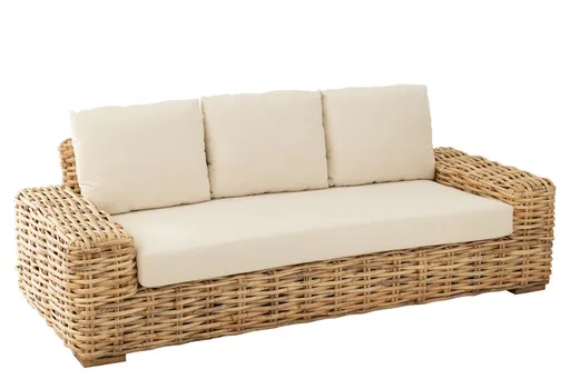 Přírodní 3-místná ratanová pohovka Mya Rattan Natural - 215*90*71 cm J-Line by Jolipa