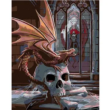 Malování podle čísel - Lebka a malý dráček (HRAmal01112nad)