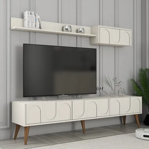 TV stěna / Sestava pod TV Lyon 2 - Cream, Walnut
