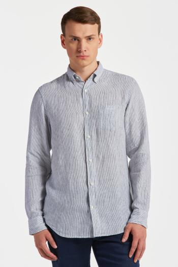 KOŠILE GANT REG LINEN STRIPE SHIRT WHITE