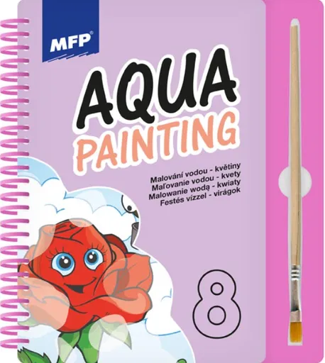 Malování vodou 8B - blok 15x22cm se spirálou 8 listů + štětec