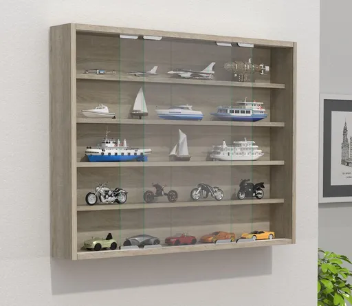 VCM Nástěnná vitrína Agisa L, dub sonoma