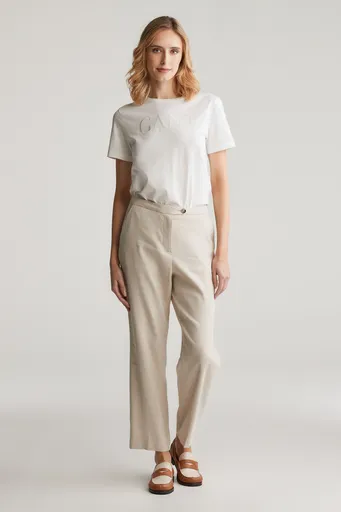 KALHOTY GANT STRETCH LINEN TAILORED PANT SOFT OAT