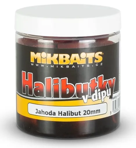 Mikbaits pelety halibutky v dipu 20 mm 250 ml - jahoda halibut