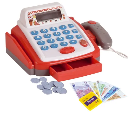 Pokladna malá digitální 18 cm s doplňky se zvukem/světlem