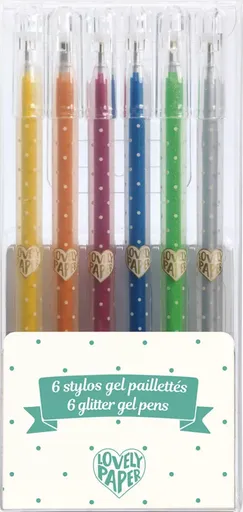 Třpytivá gelová pera - 6 ks