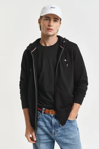 MIKINA GANT REG SHIELD FULL ZIP HOODIE BLACK