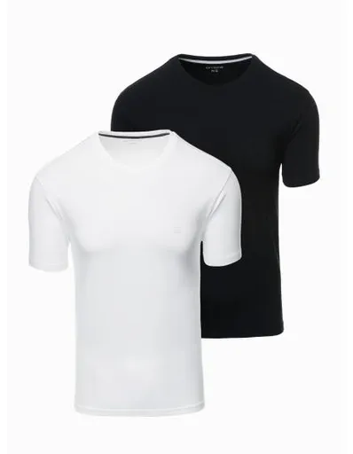 Pánská bavlněná trička BASIC s kulatým výstřihem - černá/bílá/tmavě modrá V1 OM-TSBS-0232