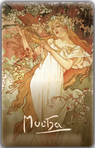 Magnet Alfons Mucha - Jaro, 54 × 85 mm