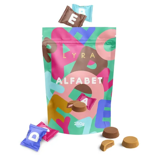 Čokoládové bonbony ALFABET 250 g, LYRA