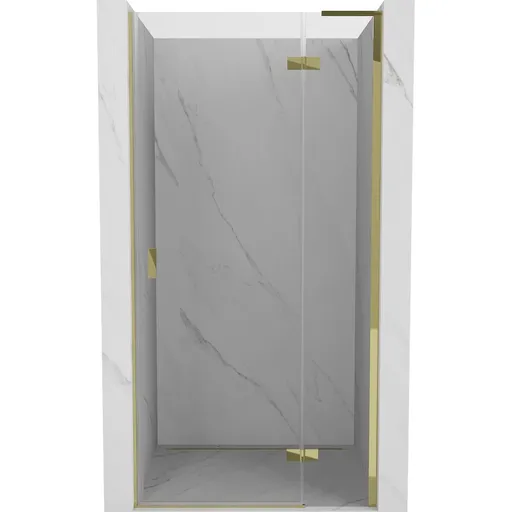 MEXEN/S Mist-H L sprchové dveře křídlové pravé 75, transparent, zlatá 8A5L-075-000-50-00-P