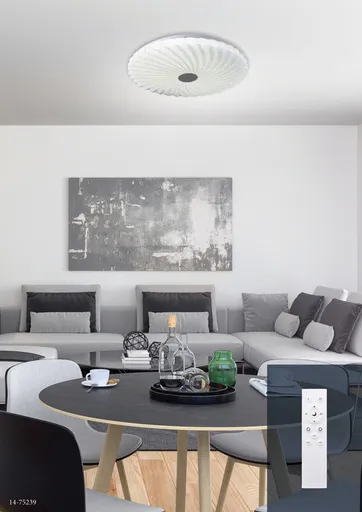 Stropní svítidlo bílé LED 48,5 cm s nastavitelnou barvou jasu + dálkové ovládání