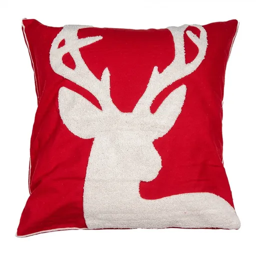 Červený povlak na polštář s jelenem Merry Christmas Deer - 45*45 cm KT021.356