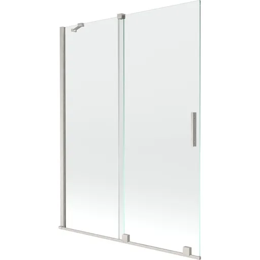 MEXEN/S Velar dvoukřídlá posuvná vanová zástěna 130 x 150, transparent, nikl kartáčovaný 896-130-000-01-97