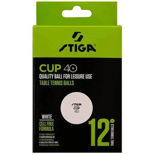 Stiga CUP ABS WHITE 12-PACK Pingpongové míčky, bílá, velikost