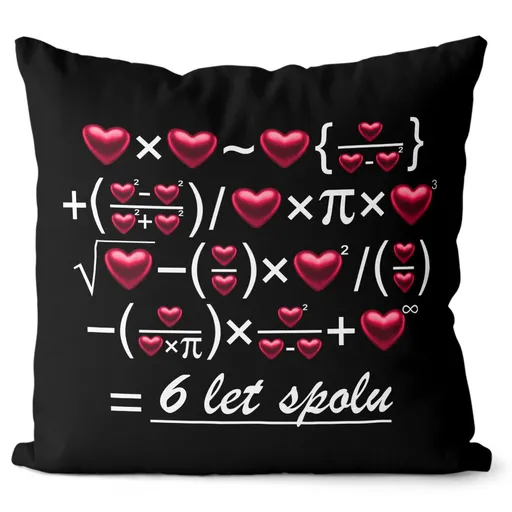 Polštář Výpočet vztahu (Výběr počtu let) (Velikost: 55 x 55 cm, Počet let: 6)