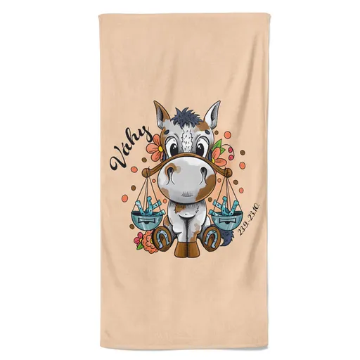 Osuška Koňská znamení – váhy (Velikost osušky: 70x140cm)