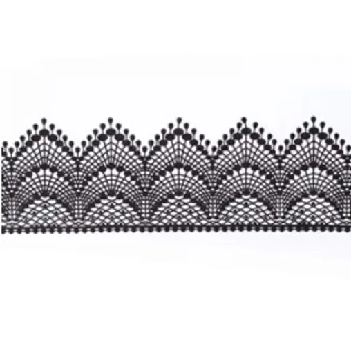 Cukrová krajka černá - šířka 8 cm - K-Decor
