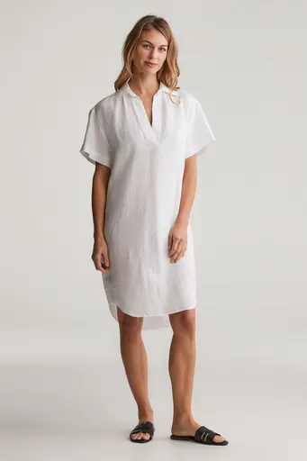 ŠATY GANT REL LINEN CAFTAN WHITE