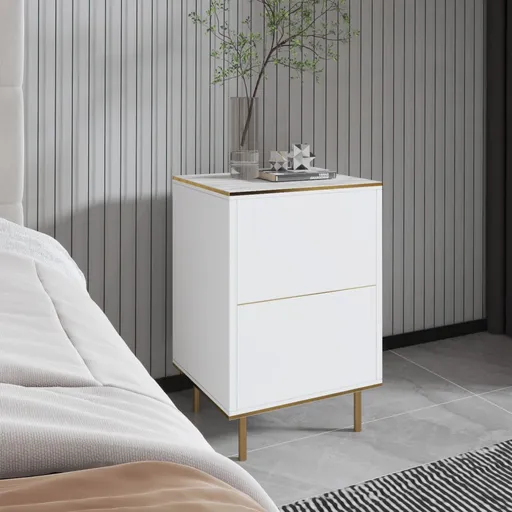 Noční stolek Imaj - Marble, White