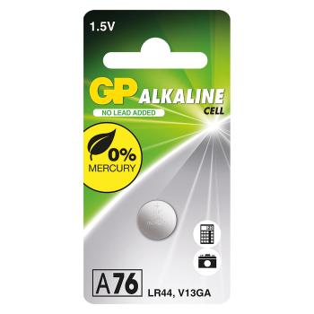 Alkalická knoflíková baterie GP A76F (LR44)