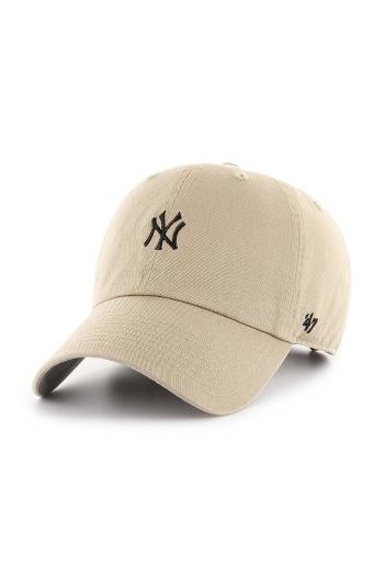 Bavlněná baseballová čepice 47 brand MLB New York Yankees béžová barva, s aplikací, B-BSRNR17GWS-KHA