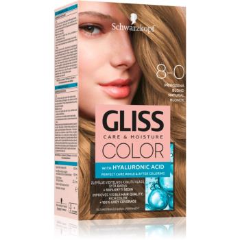 Schwarzkopf Gliss Color permanentní barva na vlasy odstín 8-0 Přirozená blond 2x60 ml