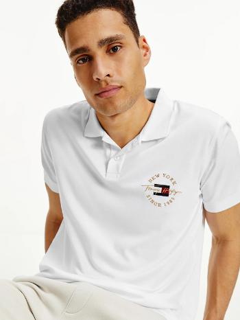 Tommy Hilfiger Icon Logo Interlock Polo triko Bílá