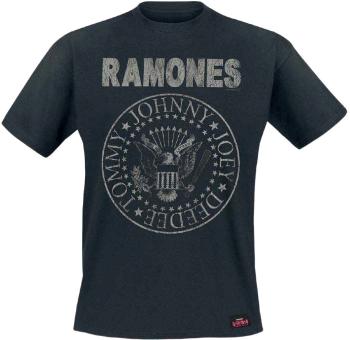 Ramones Tričko Seal Hey Ho Unisex Black 2XL