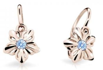 Cutie Jewellery Dětské kytičkové náušnice z růžového zlata C2238-10-X-4 světle modrá