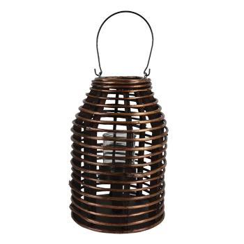 Hnědá dřevěná závěsná lucerna Bamboo - Ø 22*32 cm 6RO0581M