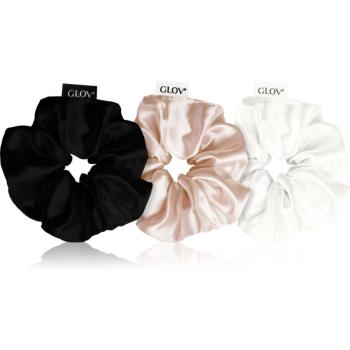 GLOV Satin Scrunchies S gumičky do vlasů Black/White/Sparkling Wine 3 ks