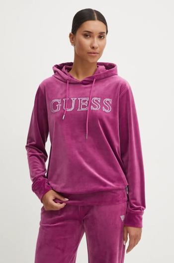 Mikina Guess COUTURE dámská, fialová barva, s kapucí, V4RQ25 KBXI2