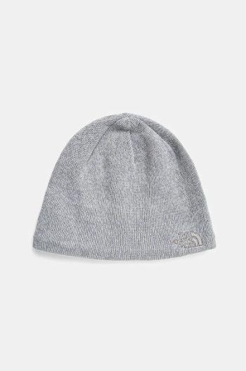 Čepice z vlněné směsi The North Face Jim Beanie šedá barva, z tenké pleteniny, NF0A8CQ2DYX1