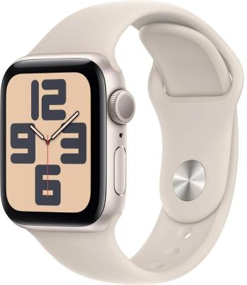 Apple Apple Watch SE (2023) GPS 40mm sportovní silikonový řemínek hvězdně bílý M/L