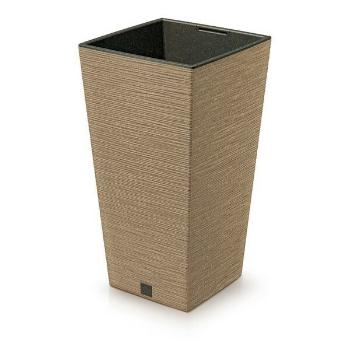 Ghiveci de flori FURU SQUARE ECO WOOD cu inserție24 c m, maro, maro, S