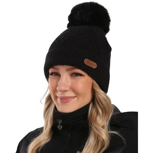 KILPI RENA Dámská čepice s bambulí, černá, velikost