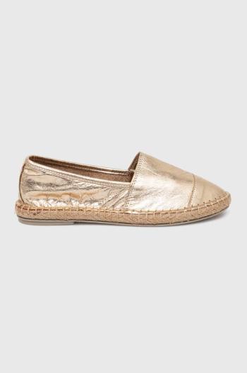 Kožené espadrilky Answear Lab zlatá barva