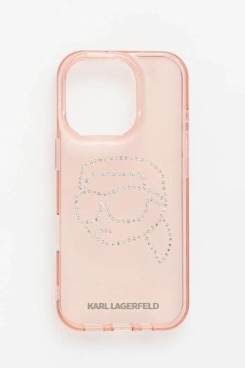 Puzdro na mobil Karl Lagerfeld iPhone 16 ružová farba, KLHCP16LHKHDCELP