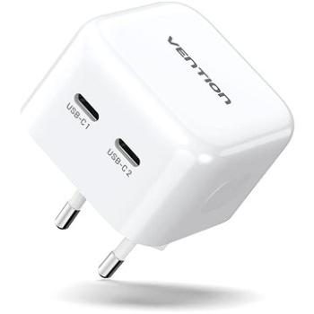 Vention Stylish 2-Port USB (C+C) GaN Charger (35W/35W) White (FBPW0-EU)