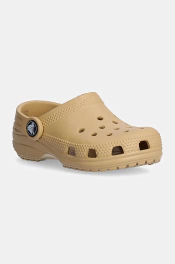 Dětské pantofle Crocs CLASSIC CLOG béžová barva, 206990