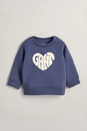 MIKINA GANT HEART GRAPHIC C-NECK WASHED BLUE