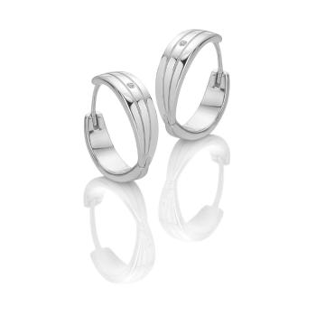 Hot Diamonds Luxusní stříbrné kruhové náušnice s diamanty Trio DE840